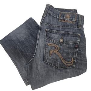 Rock & Republic Neil Fit Premium Distressed Straight Leg Jeans 34x32